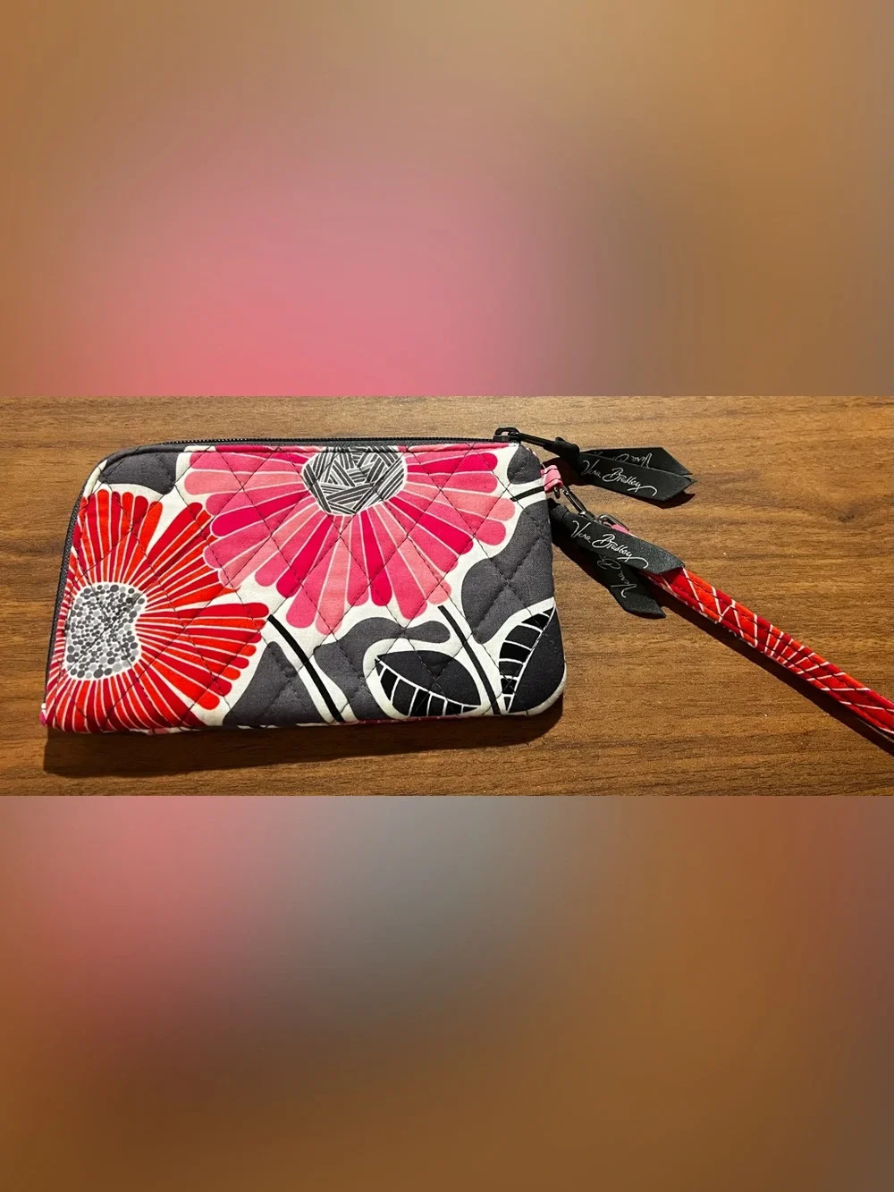 Vera Bradley Wristlet Wallet Cherry Blossoms Retired Pattern Floral Zip Around